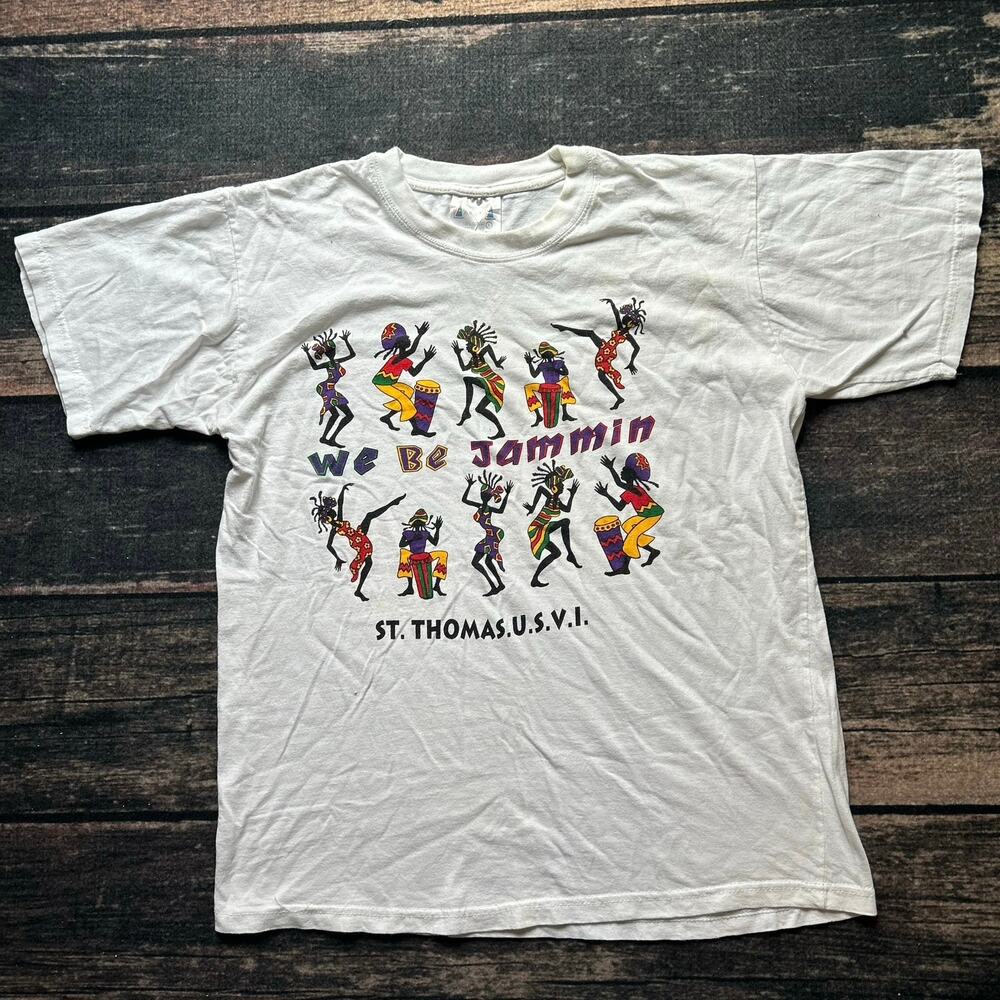 90s vintage WE BE JAMMIN TEE Jamaica Caribbean Reggae T-shirt L